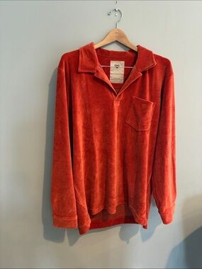 OAS Velour Pullover in Rust Orange